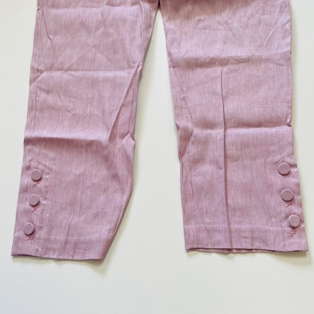 NWT J. Jill Pant Trouser TALL LONG Linen Stretch Button Ankle Cuff Travel Beach - Picture 5 of 13